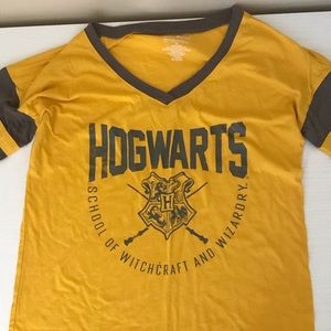 Yellow Gray V Neck Harry Potter Crop Top